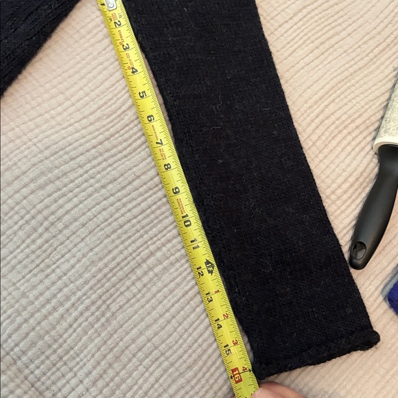 Berretti Charcoal Gray Acrylic Wool Blend Long Open Front Cardigan Size L - Picture 9 of 12